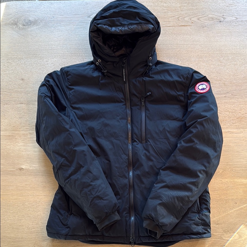 Canada Goose Lodge Packable Windproof 750 Fill Down Black Hooded Men’s Jacket